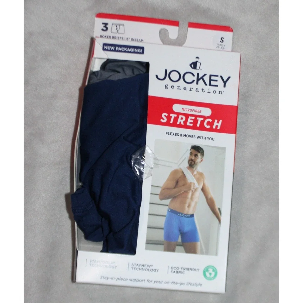 Jockey Generation Men's Microfiber Stretch Long Leg Boxer Briefs Size S 28